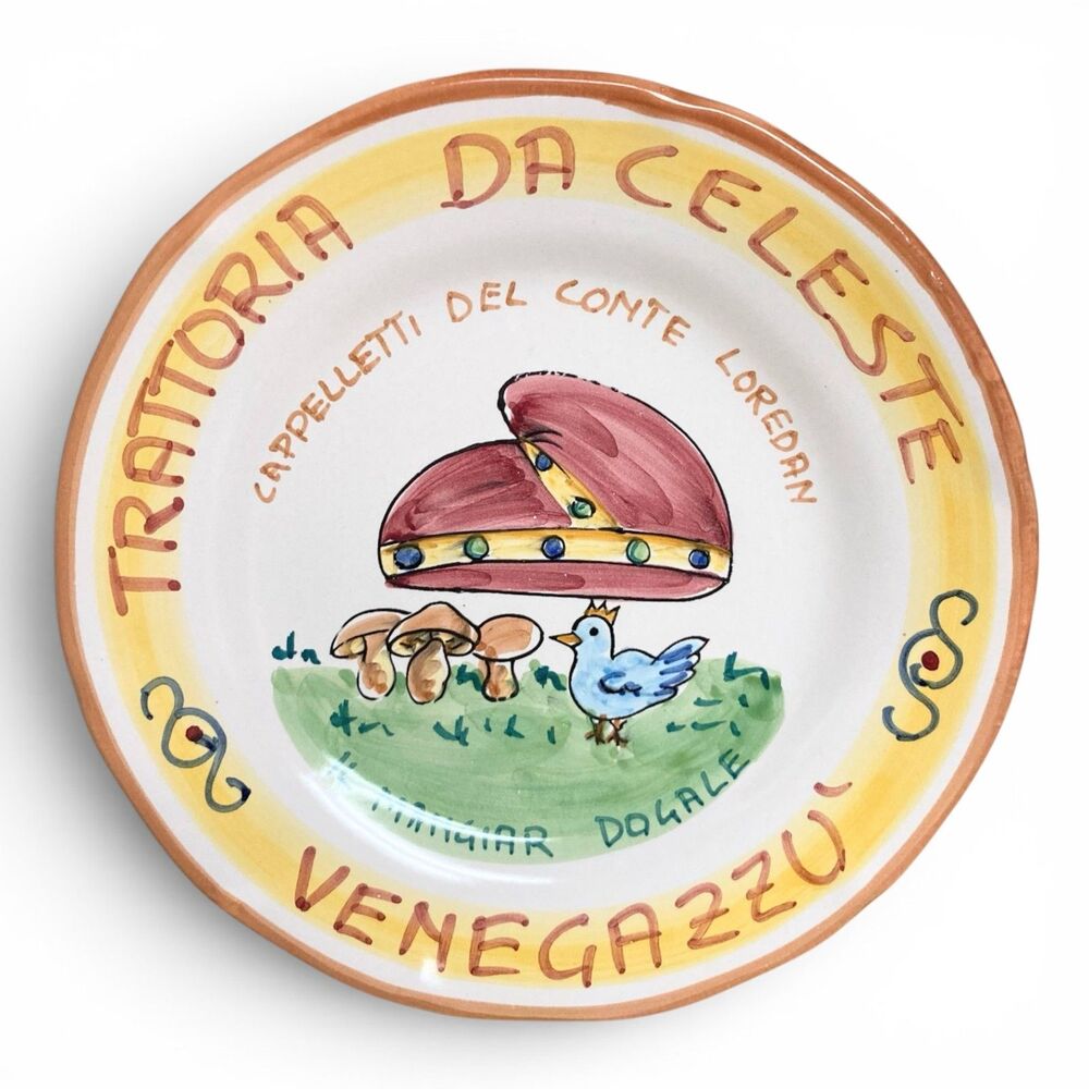 Hand-painted Ceramic "Piatto del Buon Ricordo" (Good Memory Plate) from Italy
